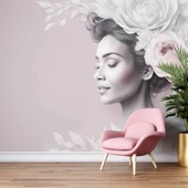 Soft Çiçek ve Kadın Duvar Kağıdı thumbnail 6