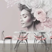 Soft Çiçek ve Kadın Duvar Kağıdı thumbnail 5