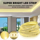 5 metre 240 LED/m şerit Led hortum 3000K gün ışığı beyaz kendinden yapışkanlı güçlü SMD2835 12V DC IP20 - 5