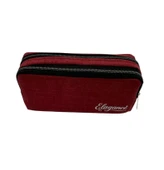 Elegance Kırmızı Çift Bölmeli Kalem Çantası - 4