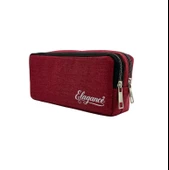 Elegance Kırmızı Çift Bölmeli Kalem Çantası - 3