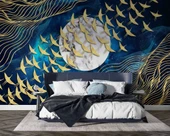 3D Gece Gökyüzü ve Ay Duvar Kağıdı thumbnail 2