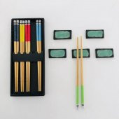 Chopsticks ile beraber Dayanakları - Ahşap, Beş Çift - Japon Kalitesi HD412 - 3