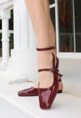 Pabucmarketi Kadın Bordo Rugan Babet Ayakkabı thumbnail 1
