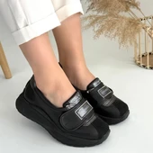 Pabucmarketi Siyah Suni Deri  Kadın Spor Ayakkabı thumbnail 4