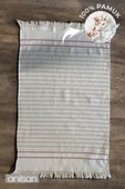 Beyaz Kum Çizgi Detay El Havlusu %100 Pamuk 50x80 - 1