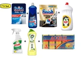 Finish Bulaşık Makinesi Tuzu 1.5 kg+Parlatıcı 800 ml+Tablet 40'lı+Fairy 1500ml+Cif Krem 500ml+Marc Mutfak750ml+Bulaşık Süngeri 5'li(7'li set) - 1