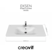 Creavit EK100 Eksen Etajerli Mobilya Dolap Uyumlu 45 x 100 cm Lavabo - 2