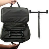 Monozone Olta Çubuğu Tutacağı 2 Rods Kit Ayak Çantalı Buzz Sticks Buzzbar Bankstick 20x30x50cm thumbnail 1