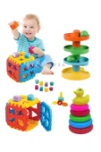 DUMAN OYUNCAK Yağmur Damlası (çıngıraklı Top Oyunu ) Neşeli Halkalar Kiki Bultak Küp Eğitici Set - 4