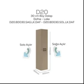Creavit D20 Sola Açılır Boy Dolabı Dafne - 1