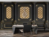 3D Siyah Sütun Altın Panel Duvar Kağıdı Baskı - 4