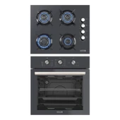 KUMTEL Antrasit 2'li Ankastre Cam Set(Fırın ve Ocak) - 1