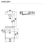 CREAVİT NX256 SET ÜSTÜ 50x50 DÜZ KARE LAVABO - 2