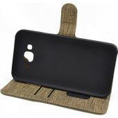 KNY Samsung Galaxy S21 Plus Kılıf Kumaş Desenli Cüzdanlı Standlı Kapaklı Kılıf Kırmızı - 3