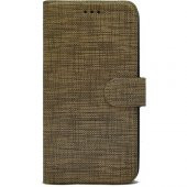 KNY Huawei Mate 10 Lite Kılıf Kumaş Desenli Cüzdanlı Standlı Kapaklı Kılıf Gold - 1