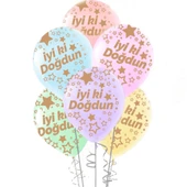 Balon Makaron İyiki Doğdun 11" 5li - 1