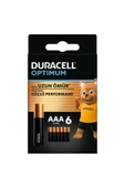 Duracell Optimum AAA Alkalin İnce Kalem Pil 6'lı Paket 1,5V LR6 MX1500 - 1