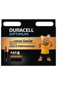 Duracell Optimum AAA Alkalin İnce Kalem Pil 8'li Paket 1,5V LR6 MX1500 - 1