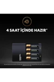 Duracell CEF 14 Pil Şarj Cihazı 4 Saat (1 Adet) + Şarj Edilebilir AA ve AAA Pil (2'şer Adet) - 5