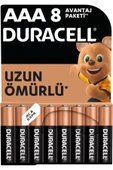 Duracell AAA Alkalin İnce Kalem Pil 8'li Paket 1,5V LR03/MN2400 - 1