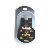 S-link SLX-318 HDMI Kablo 5 metre,  Altın Uçlu 24K + L Kon. 1.4 Ver. 3D - 3