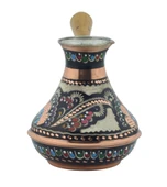 Bakır Kalın Boyalı El İşlemeli 375ml Renkli Rus Cezvesi Orta - 2