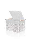 The Mia Cesta Hasır Organizer Sepet Beyaz 52x30x32 cm - 3