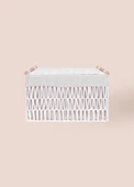 The Mia Cesta Hasır Organizer Sepet Beyaz 52x30x32 cm - 7