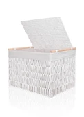 The Mia Cesta Hasır Organizer Sepet Beyaz 62x42x42 cm - 3