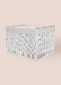 The Mia Cesta Hasır Organizer Sepet Beyaz 62x42x42 cm - 8