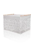 The Mia Cesta Hasır Organizer Sepet Beyaz 62x42x42 cm - 2