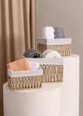 The Mia Cesta Hasır Organizer Sepet Naturel 22x14x13 cm - 3