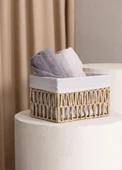 The Mia Cesta Hasır Organizer Sepet Naturel 26x18x16 cm - 2