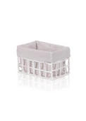 The Mia Braid Hasır Organizer Sepet Beyaz 22x14x13 cm - 1