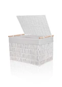 The Mia Cesta Hasır Organizer Sepet Beyaz 57x36x37 cm - 3