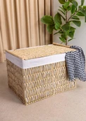 The Mia Cesta Hasır Organizer Sepet Naturel 62x42x42 cm - 4