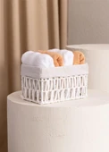 The Mia Cesta Hasır Organizer Sepet Beyaz 22x14x13 cm - 2