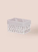 The Mia Cesta Hasır Organizer Sepet Beyaz 22x14x13 cm - 4