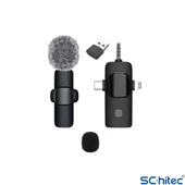 ScHitec 3in1 Type-C Lightning 3.5mm Çıkışlı İkili Kablosuz HD Wireless Yaka Mikrofonu K3519 thumbnail 2