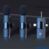 ScHitec 3in1 Type-C Lightning 3.5mm Çıkışlı İkili Kablosuz HD Wireless Yaka Mikrofonu K3519 thumbnail 3