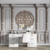 3D Beyaz Sütun Kahverengi Panel Duvar Kağıdı Baskı - 4