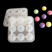 Epoksi Silikon Kalıp Çoklu Küçük Küre Deliksiz Boncuk Anahtarlık Kolye Kalıbı 9 Lu 2.2 CM thumbnail 2