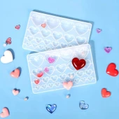 Epoksi Silikon Kalıp Çoklu 4 Farklı Boy Kalp Figürleri Takı ve Obje Kalıbı thumbnail 4
