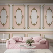 3D Pembe Panel Duvar Kağıdı Baskı thumbnail 1