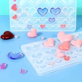 Epoksi Silikon Kalıp Çoklu 4 Farklı Boy Kalp Figürleri Takı ve Obje Kalıbı thumbnail 2