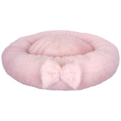 Pelüş Simit Kedi & Küçük Irk Köpek Yatağı - Pembe - 1