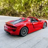 Burago Porsche 918 Spyder Model Araba 1/24 Ölçekli Model Kırmızı - 5