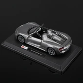 Burago 1:24 Porsche 918 Spyder Model Araba Gri 1/24 Ölçekli Model - 4