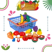 Oyuncak Kesilen Sebze Meyve Seti Kesme Tahtalı 42 Parça - 1